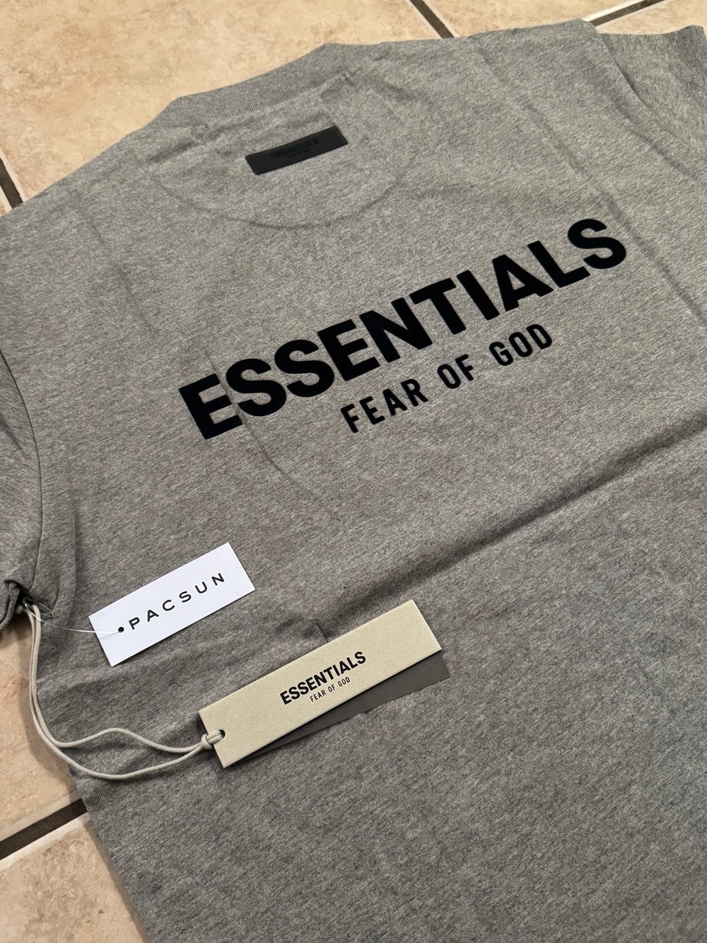 Essentials Grey Logo Short Sleeve Tee - Picture 5 of 6